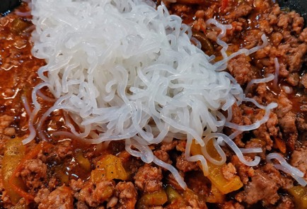 Фото шага рецепта Кетовог с овощами и мясом 173357 шаг 7  