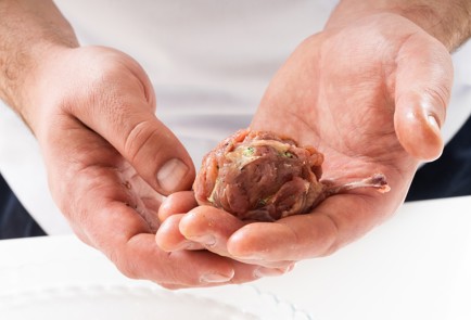 Фото шага рецепта Котлеты покиевски из перепелки с тыквенным соусом и картофельным пюре 140794 шаг 9  