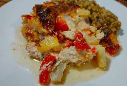 Фото шага рецепта Курица с помидорами и ананасами в духовке 191242 шаг 16  