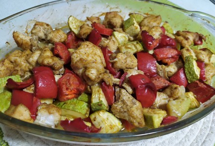 Фото шага рецепта Куриное филе с помидором и кабачком 189787 шаг 10  