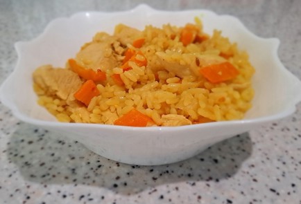 Фото шага рецепта Куриное филе с рисом на сковороде 189938 шаг 13  