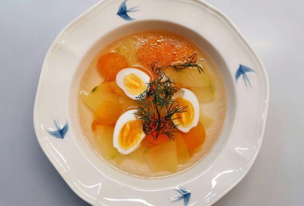 Фото шага рецепта Куриный бульон с яйцом 190738 шаг 13  