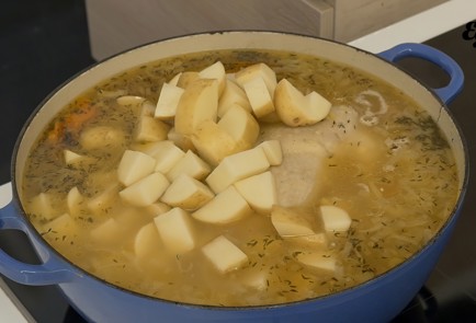 Фото шага рецепта Куриный суп ватерзой 137008 шаг 6  