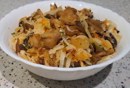 Фото шага рецепта Квашеная капуста жаренная на сковороде с грибами 190822 шаг 11  