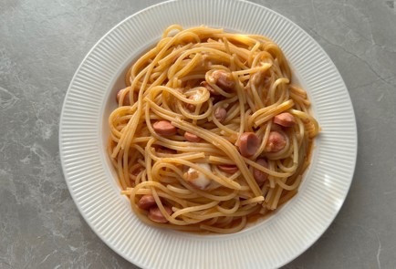 Фото шага рецепта Макароны с сосисками в томатном соусе 189777 шаг 10  