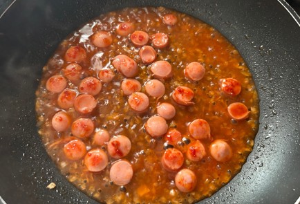 Фото шага рецепта Макароны с сосисками в томатном соусе 189777 шаг 8  