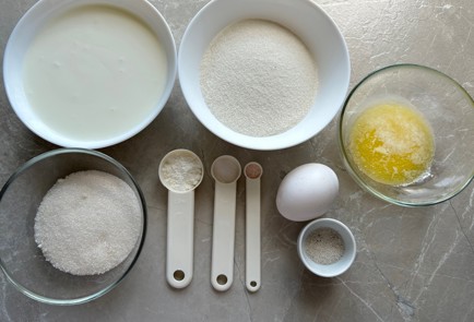 Фото шага рецепта Манник на рисовой манке 174244 шаг 1  