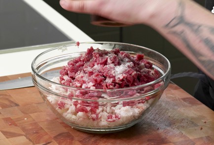 Фото шага рецепта Манты с бараниной и тыквой 175825 шаг 6  