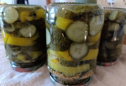 Фото шага рецепта Маринованные огурцы пофински с болгарским перцем 190835 шаг 14  