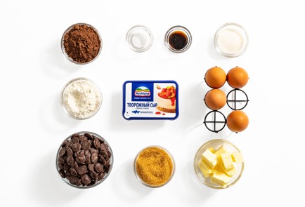 Фото шага рецепта Мраморный брауни с творожным сыром 188033 шаг 1  