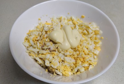 Фото шага рецепта Начинка для тарталеток с печенью трески 190885 шаг 5  