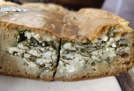 Фото шага рецепта Заливной пирог с творогом и шпинатом 190944 шаг 20