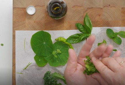 Фото шага рецепта Настойка на настурции базилике и кейле 152683 шаг 4  