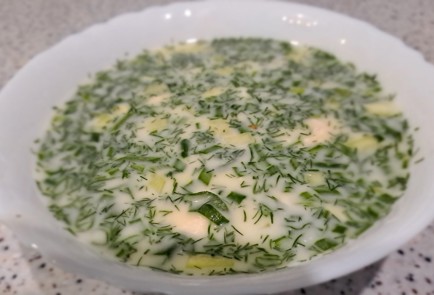 Фото шага рецепта Окрошка без колбасы на курином бульоне 189351 шаг 10  