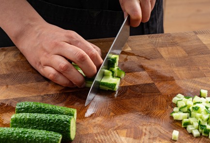 Фото шага рецепта Окрошка на кефире с курицей 189002 шаг 6