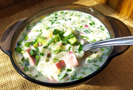 Фото шага рецепта Окрошка на кефире 189170 шаг 13  