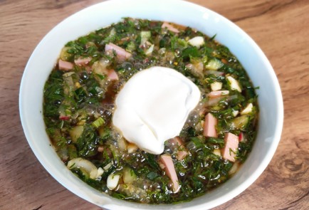 Фото шага рецепта Окрошка на квасе 189176 шаг 9  