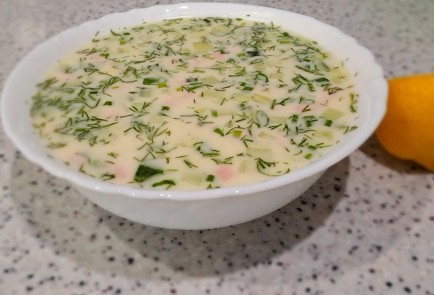 Фото шага рецепта Окрошка на майонезе с лимонным соком 189965 шаг 11  