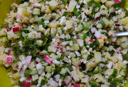 Фото шага рецепта Окрошка с кольраби 186503 шаг 16  