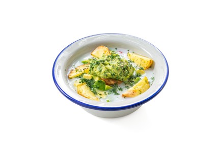 Фото шага рецепта Окрошка с сыром и молодой печеной картошкой 186658 шаг 10  