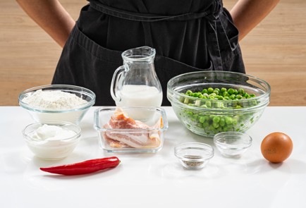 Фото шага рецепта Оладьи из зеленого горошка с беконом 186487 шаг 1  