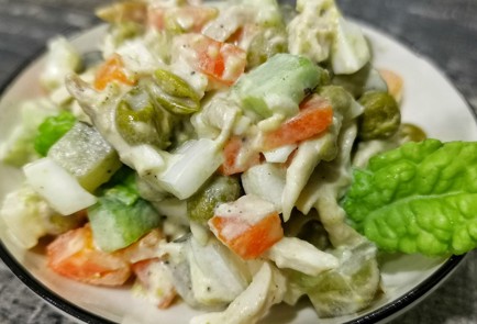 Фото шага рецепта Оливье с перепелкой 175213 шаг 14  