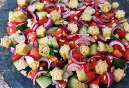 Фото шага рецепта Овощной салат с бамией 187623 шаг 10  