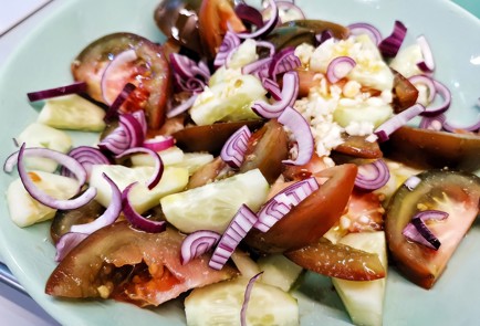 Фото шага рецепта Овощной салат с льняным маслом 140176 шаг 16  