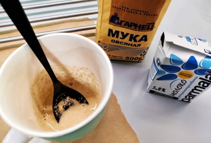 Фото шага рецепта Овсяноблин с перепелиными яйцами 140429 шаг 5  