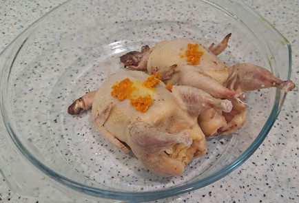 Фото шага рецепта Перепела в духовке с апельсином 189557 шаг 5  