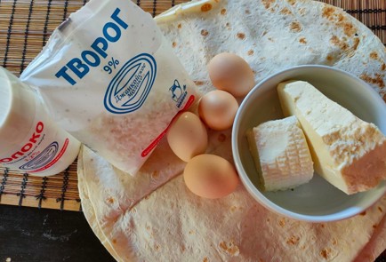 Фото шага рецепта Пирог из лаваша с сыром и творогом 174531 шаг 1  