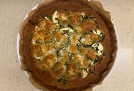 Фото шага рецепта Пирог с кабачком рукколой и сыром 189993 шаг 12  