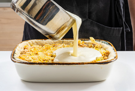 Фото шага рецепта Пирог с консервированной рыбой и капустой 190261 шаг 13  