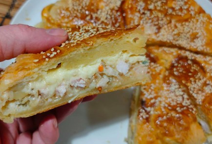 Фото шага рецепта Пирог с курицей и баклажаном 191173 шаг 23  