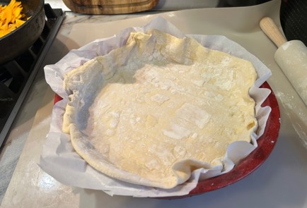 Фото шага рецепта Пирог с тыквой и сыром 190815 шаг 6