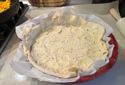 Фото шага рецепта Пирог с тыквой и сыром 190815 шаг 7