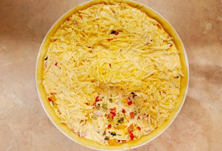 Фото шага рецепта Пирог со сладким перцем и сосисками 186998 шаг 12  