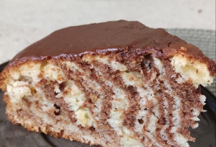 Фото шага рецепта Пирог Зебра с шоколадом 163304 шаг 14  