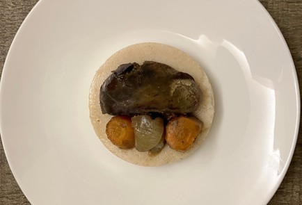 Фото шага рецепта Полента с печенью индейки и овощами 191363 шаг 12  