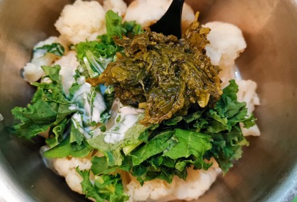 Фото шага рецепта Пюре из цветной капусты с зеленью 152766 шаг 7  