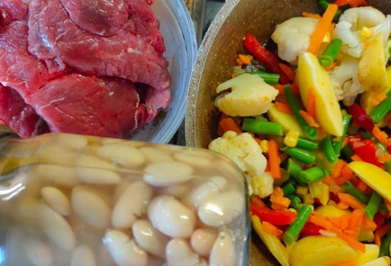 Фото шага рецепта Рагу из овощей фасоли и говядины 189702 шаг 1  