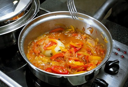 Фото шага рецепта Рагу из тыквы с вешенками и соусом лечо 30410 шаг 4  