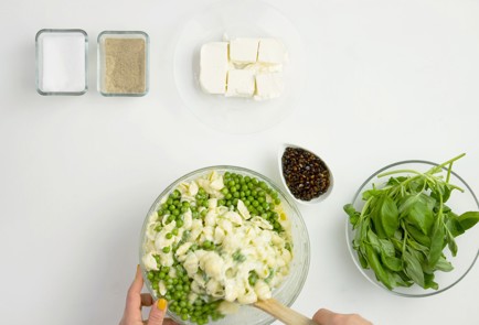 Фото шага рецепта Ракушки конкилье с йогуртом зеленым горошком и чили 57704 шаг 5  