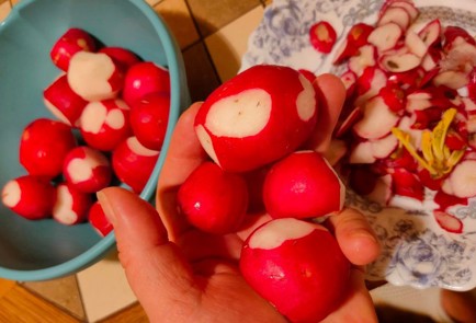 Фото шага рецепта Салат из редиса и зеленого лука со сметаной 176015 шаг 2  