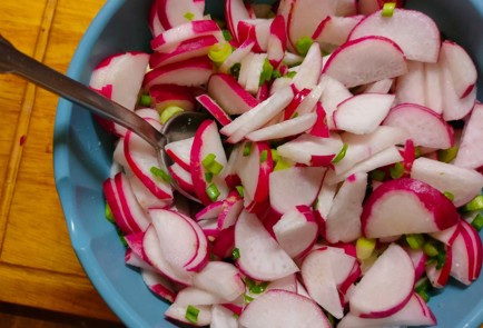 Фото шага рецепта Салат из редиса и зеленого лука со сметаной 176015 шаг 9  