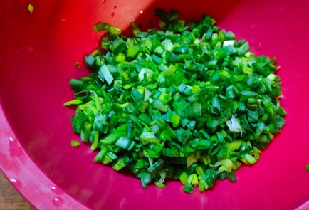 Фото шага рецепта Салат из зеленого лука с огурцом яйцом и сметаной 175938 шаг 4  