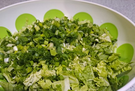 Фото шага рецепта Салат из зеленых овощей с яблоком авокадо и медовогорчичным соусом 188277 шаг 3