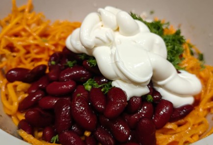 Фото шага рецепта Салат с курицей и корейской морковью 190412 шаг 9  