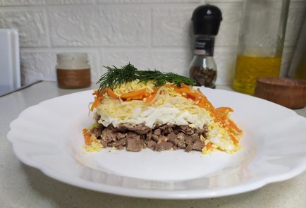 Фото шага рецепта Салат с куриной печенью 191028 шаг 11  