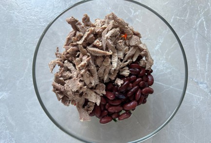 Фото шага рецепта Салат с отварной говядиной и горячим маслом 186554 шаг 5  